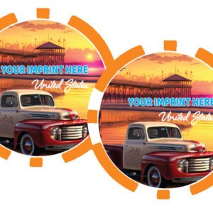 Ford Pickup At Sunset Poker